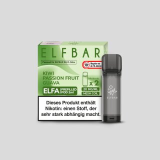 Elf Bar Elfa Pod Kiwi Passion Fruit Guava 20mg/ml (2 Stück) 10er