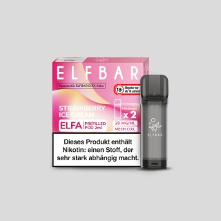 Elf Bar Elfa Pod Strawberry Ice Cream 20mg/ml (2 Stück) 10er