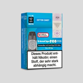 InnoCigs - Eco Pod Cotton Candy 17mg/ml (2 Stück pro Packung)