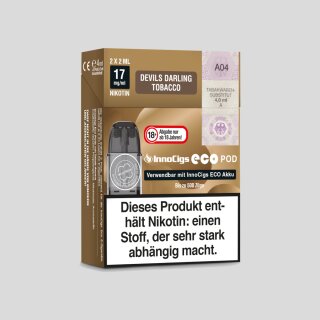 InnoCigs - Eco Pod Devils Darling Tobacco 17mg/ml (2 Stück pro Packung) 8er