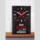 Metall Wanduhr "Pott