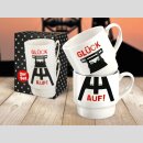 Porzellan 2tlg.Stapeltasse "Glück Auf"