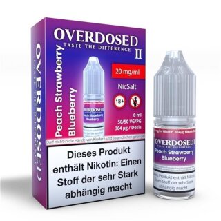 OVERDOSED II - Peach Strawberry Blueberry NicSalt 20mg