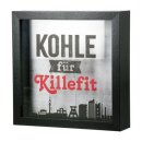 Spardose, quadratisch, "Kohle für...