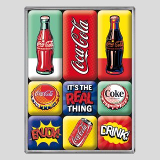 Magnet-Set (9-tlg) - Coca Cola - Pop Art