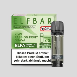 Elfbar - Elfa Pod Kiwi Passion Fruit Guava 20 mg/ml (2 Stück pro Packung)