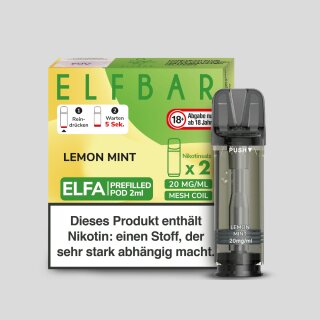 Elfbar - Elfa Pod Lemon Mint 20 mg/ml (2 Stück pro Packung)