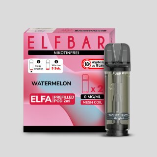 Elfbar - Elfa Pod Watermelon 0 mg/ml (2 Stück pro Packung)