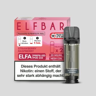 Elfbar - Elfa Pod Strawberry Raspberry 20 mg/ml (2 Stück pro Packung)