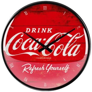 Wanduhr »Coca-Cola - Logo Red Refresh Yourself«